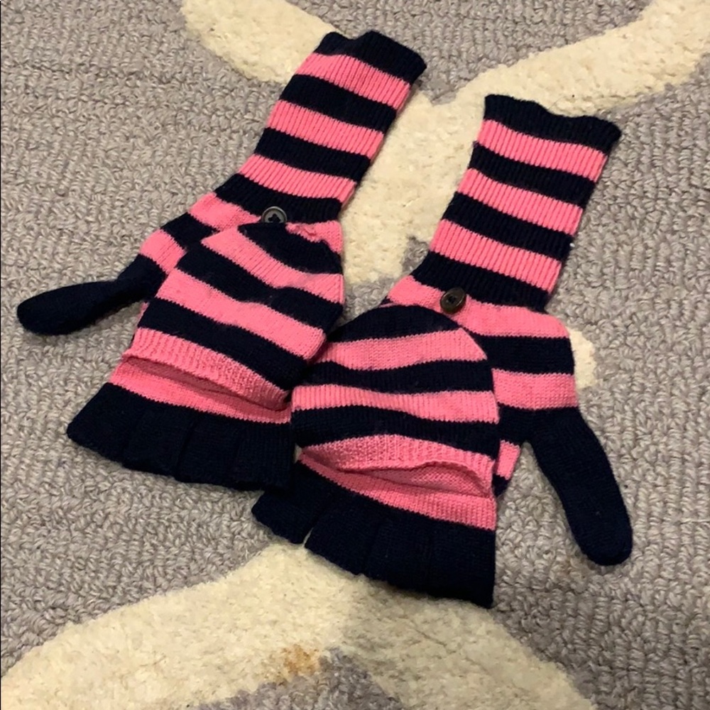 J crew stripped mittens